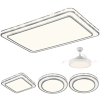  Lighting 雷士 NVC  晶宏系列 客厅吸顶灯+方卧灯+圆卧灯*2+吊扇灯