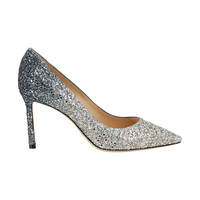 JIMMY CHOO/ROMY 85经典闪粉女婚鞋细跟高跟鞋女