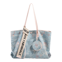 马克华菲包包2025年刺绣休闲大容量托特包日常通勤单肩手提包