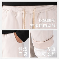 雪中飞羽绒裤女士冬季时尚松紧腰保暖御寒直筒裤百搭纯色轻薄舒适加绒裤 黑色 2XL (180)