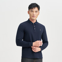TRIES/才子 桑蚕丝 男士长袖T恤 2XL 52(180/96A) 深蓝色