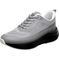 意尔康 男鞋2025冬季男士加绒保暖休闲棉鞋软底户外运动徒步鞋 浅灰 38