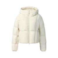 FILA斐乐女士羽绒服2025冬时尚休闲短款保暖面包服连帽外套 云峯白-IV 165/84A/M