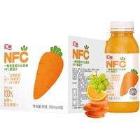 汇源 100%果汁NFC鲜榨胡萝卜橙汁饮料复合果蔬汁300ml*9瓶整箱