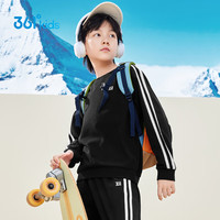 361°童装男女童针织套装年秋冬季通码运动套装 经典黑/经典黑 140cm