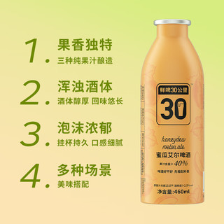  鲜啤30公里 低度数 蜜瓜艾尔啤酒  【精选果味】蜜瓜艾尔 460mL 4罐 听装 460ml