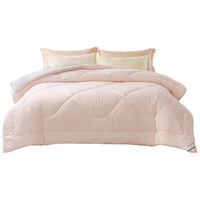 富安娜 FUANNA 软fufu 十孔纤维抑菌纤维被 四季被 1000g填充 203*229cm 粉+白