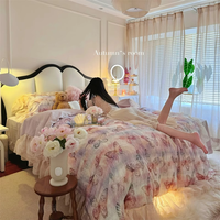 蝴蝶公主床奶油风女生主卧室双人床小户型真皮软包储物床