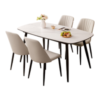 芝华仕 无仓储|岩板餐桌椅子全套家用小户型轻奢PT080白1.4单桌方