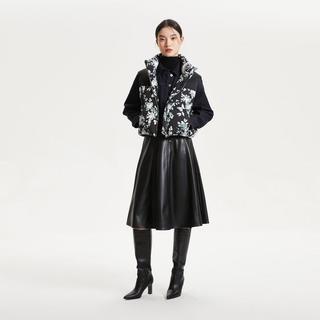 【羽绒马甲】秋冬专柜花朵拼接立领背心外套羽绒服