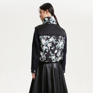 【羽绒马甲】秋冬专柜花朵拼接立领背心外套羽绒服
