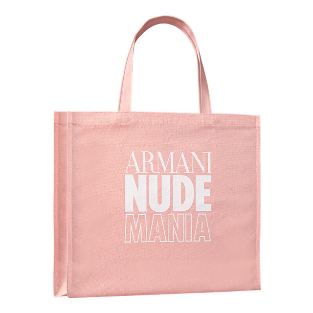 EMPORIO ARMANI 阿玛尼 ARMANI）粉色帆布袋 大容量手提包通勤上班