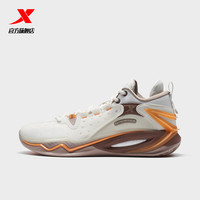 XTEP特步轻袭2代 | 后卫篮球鞋耐磨低帮实战缓震专业运动鞋男 帆白/熔岩橙 44
