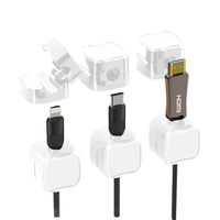 登比磁吸理线器电线数据线网线固定器免钉无痕走线网线插排卡线扣 固定款磁吸理线器【白色3个装】