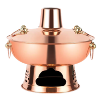 拜杰铜火锅木炭火锅加厚纯紫铜火锅锅具铜锅火锅老式火锅锅 28cm特厚紫铜清汤锅 28cm