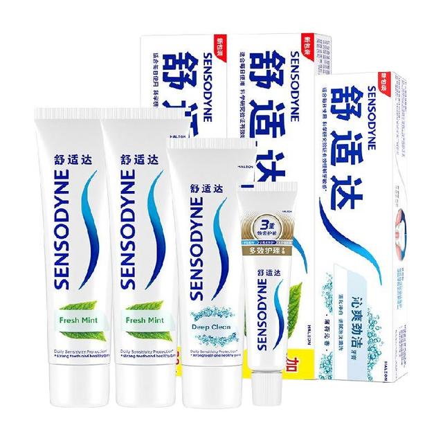 舒适达 抗敏感牙膏成人含氟薄荷沁爽清新口气去牙渍护龈防蛀正370g