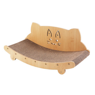 有券的上：京喜 猫抓板猫窝一体耐磨不掉屑猫屋沙发防抓猫咪玩具 56*22*20 新款特大号猫脸沙发