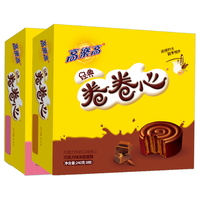 高乐高卷卷心糕点巧克力味240g+草莓味224g组合装冷藏后口感更好