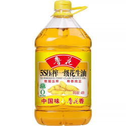 鲁花 5S压榨一级花生油 食用油桶装 4L ，正经的鲁花，25块钱一升！