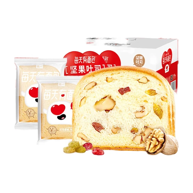 泓一 坚果吐司面包整箱早餐营养学生零食小吃充饥夜宵休闲食品