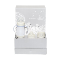 膳魔师儿童保温杯婴儿吸管奶瓶幼儿吸管杯鸭嘴杯宝宝喝奶杯水杯水杯 成长礼盒缴玉白（3盖可换） 280ml 【换盖不换杯】灰白280ml （礼盒装）