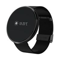 彬格 圆屏智能手环男女血氧血压心率防水运动手环彩屏腕表计步器睡眠安卓vivo苹果通用蓝牙手环表 典雅黑金属边框多功能基础版-黑钢带