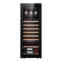 美的(Midea)170升61瓶装 电子控温保湿风冷无霜家用商用红酒柜 客厅办公室立式纤薄恒温葡萄酒柜 JC-170GEM(E)