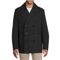 卡尔·拉格斐 KARL LAGERFELD 男士格纹羊毛混纺大衣