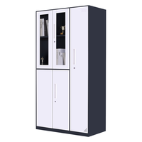 中伟更衣柜铁皮柜健身房浴室员工职员柜薄边五门门更衣柜灰白套970