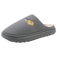 华美健步 纯色半包棉拖男女保暖加绒室内外穿棉拖鞋HM2506卡其色42-43码