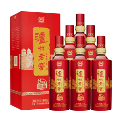 泸州老窖 八年窖头曲典藏流金52度整箱装500ml*6瓶浓香型白酒