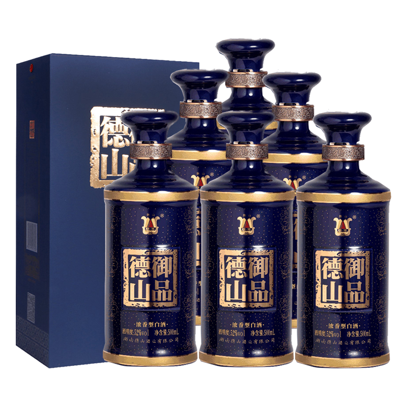 DESHAN 德山 御品德山 德行天下 52%vol 浓香型白酒 500ml*6瓶 整箱装