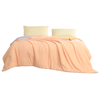 富安娜（FUANNA）空调被 大豆夏凉被夏天抑菌大豆被子夏薄被 大豆抑菌夏被-浅橙浅灰 203*229cm