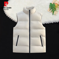 皮尔卡丹（pierre cardin）2025冬季男士马甲外套无袖棉衣保暖棉服背心坎肩男装 米白 5XL