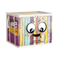 友纳 Youna书本透明收纳箱教室家用防尘可折叠书箱袋桌面旧书籍整理 中号-奶油白-无图案【透明防尘】 1个装