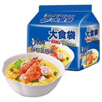 康师傅方便面大食袋鲜虾鱼板面五连包139g*15袋泡面速食