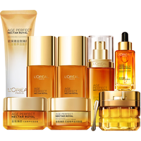L'OREAL PARIS巴黎欧莱雅 欧莱雅（LOREAL）花蜜胶原水乳套装小蜜罐淡纹抗皱补水护肤品套装礼物送妈妈送女友 精美礼盒8件套(送礼推荐)