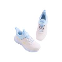 361°儿童运动鞋男童跑鞋秋冬密网轻便魔术贴女童皮革加绒保暖运动鞋 【皮革加绒】玫瑰水粉色/水清蓝色 35