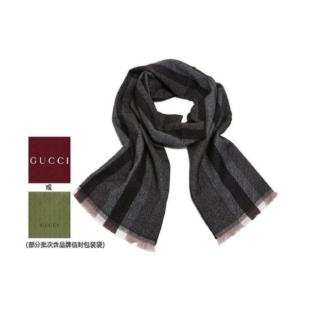 保暖服饰、超V会员：GUCCI 古驰 【新年送礼】拼色条纹100%羊毛保暖围巾披肩