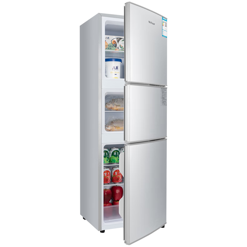 先科 108S206 三门冰箱 108L 银色