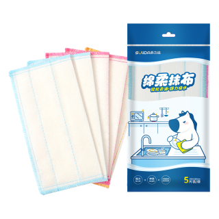 苏力达 绵柔厨房抹布5片装洗碗布刷碗不沾油吸水毛巾擦桌子不掉毛麻布