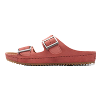 Clarks 其乐 布鲁克林系列 女士复古外穿拖鞋 261763044 深粉色 39