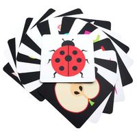 早教卡片宝宝益智儿童动物颜色实物认知卡训练闪卡婴幼儿识物玩具