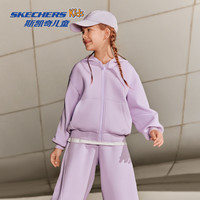 Skechers斯凯奇儿童宽松针织连帽外套秋冬男女童休闲运动舒适上衣