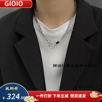 GIOIO施华洛世奇锆圆环黑钻项链男士潮牌百搭轻奢小众设计感嘻哈送同款 环黑钻项链