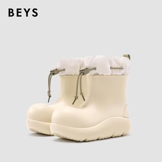 BEYS小丑鞋加绒雪地靴女款2025冬季加厚防滑厚底防水棉鞋 黑色 40