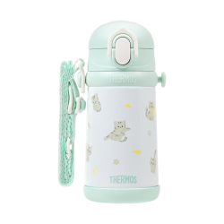 THERMOS 膳魔师 儿童316L不锈钢吸管保温杯 400ml2套吸管