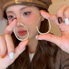 银色椭圆水滴耳圈女2025设计高级冷淡风素圈耳环轻奢耳扣
