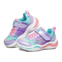 SKECHERS 斯凯奇 LIFESTYLE系列 女童闪灯魔术贴运动鞋 20335N 薰衣草色/多彩色
