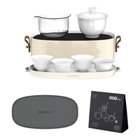 ZENS 哲品游侠合一纯钛茶具旅行茶具套装便捷式整套高档户外茶具礼盒送 陶瓷版-山矾白色-陶瓷盖碗茶杯-送泡腾片